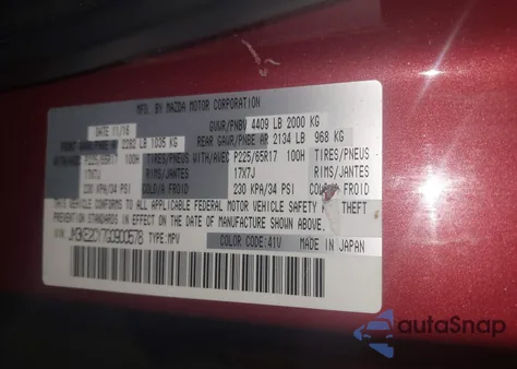 2016 Mazda Cx-5 Touring from USA, damaged, VIN JM3KE2CY7G0900578